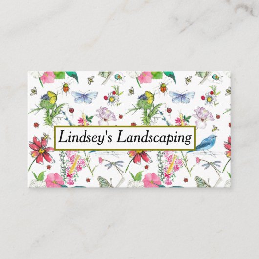 Landscaping Business Pollinators Nationale Pflanze Visitenkarte (Vorderseite)