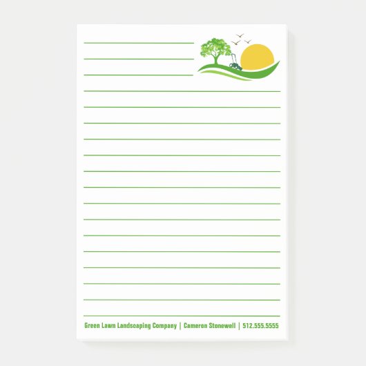 Landscaping Company Lawn Mowing Service Custom Post-it Klebezettel (Vorderseite)