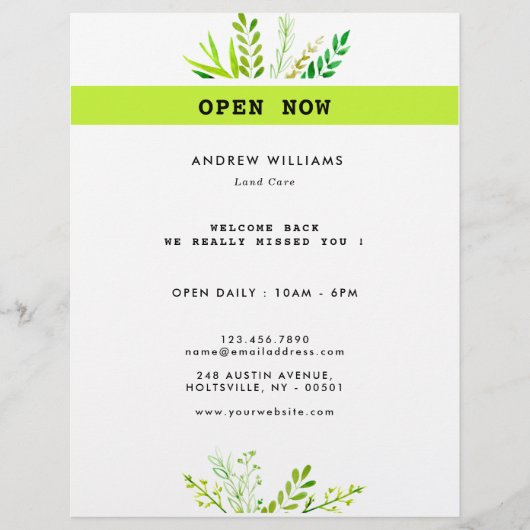 Landscaping der modernen Rasenpflege Flyer (Vorne)