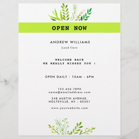 Landscaping der modernen Rasenpflege Flyer (Hinten)