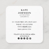 Landscaping Garening Foto QR Code Social Media Quadratische Visitenkarte (Rückseite)