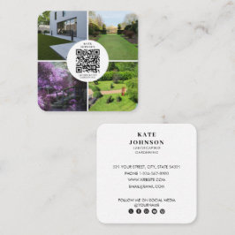 Landscaping Garening Foto QR Code Social Media Quadratische Visitenkarte