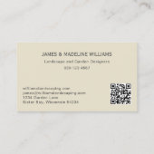 Landscaping Gartenbaum QR Code Visitenkarte (Rückseite)