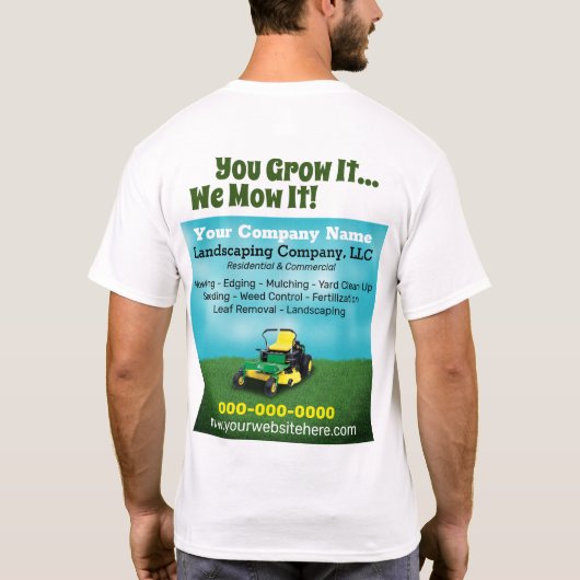 Landscaping Gras Schneiden T - Shirt (Rückseite)