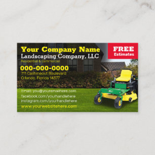 Landscaping Grass Cutting Business Card Visitenkarte