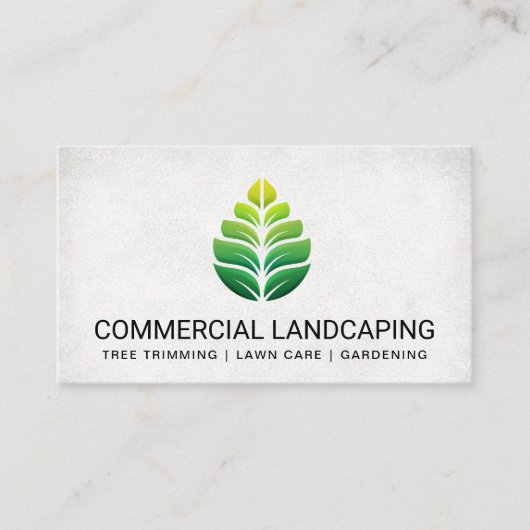 Landscaping Green Leaf Logo | Gartenarbeit Visitenkarte (Vorderseite)