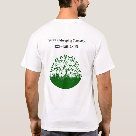 Landscaping Lawn Business Logos Arbeit Tee Shirts (Rückseite)