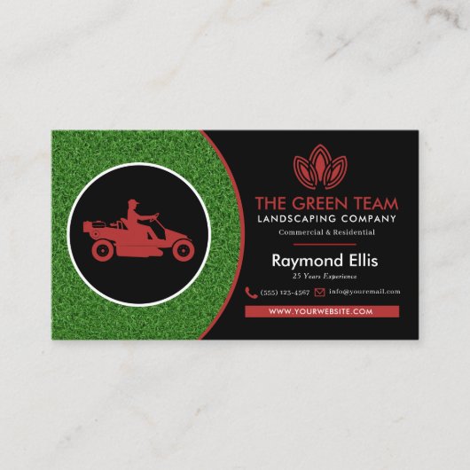 Landscaping Lawn Care Business Card Visitenkarte (Vorderseite)