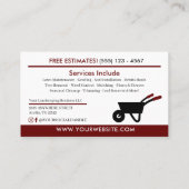 Landscaping Lawn Care Business Card Visitenkarte (Rückseite)