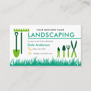 Landscaping Lawn Care Business Card Visitenkarte