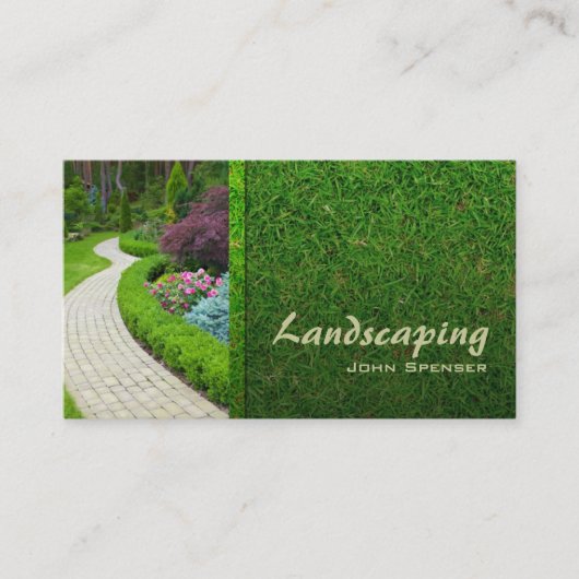 Landscaping Lawn Care Gardener Business Card Visitenkarte (Vorderseite)