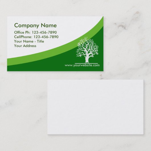 Landscaping Lawn Care Gardener Tree Business Card Visitenkarte (Vorne/Hinten)