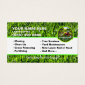 Landscaping Lawn Care Mower Business Card Grass (Vorderseite)