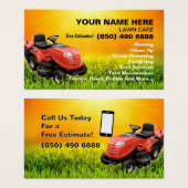 Landscaping Lawn Care Mower Business Card Template (Vorne & Hinten)