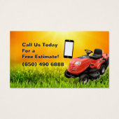 Landscaping Lawn Care Mower Business Card Template (Rückseite)