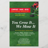 Landscaping Lawn Care Mower Halbseitenvorlage Flyer (Hinten)