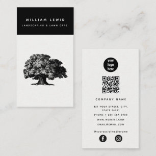 Landscaping Lawn Care QR Code Social Media Visitenkarte