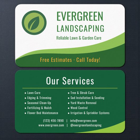 Landscaping Lawn Care Visitenkarte