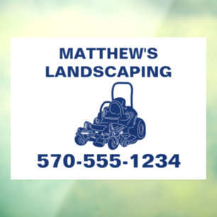 Landscaping Lawn Mowing Business Förderung Fensteraufkleber