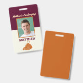 Landscaping Lawn Mowing Business Nametag ID Abzeic Ausweis (Vorder- & Rückseite)