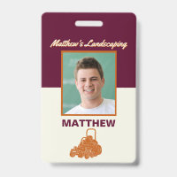 Landscaping Lawn Mowing Business Nametag ID Abzeic