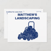 Landscaping Lawn Mowing Business Postkarte (Vorne/Hinten)