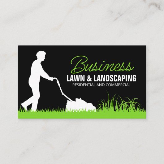 Landscaping Lawn Mowing Visitenkarte (Vorderseite)