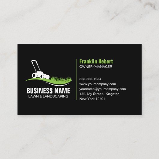 Landscaping Mäher Service Visitenkarte (Vorderseite)