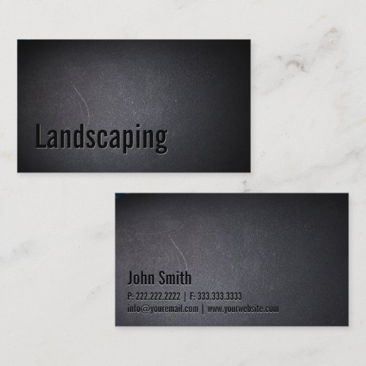 Landscaping Modern Bold Black Elegant Visitenkarte (Vorne/Hinten)