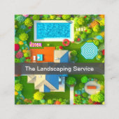 Landscaping Pool Service Business Cards Quadratische Visitenkarte (Vorderseite)