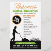 Landscaping Rasenmäher in Orange Black Lawncare Flyer (Vorne)