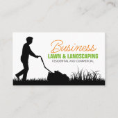 Landscaping Rasenmäher in Orange Black Lawncare Visitenkarte (Vorderseite)