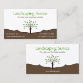 Landscaping Service Elegantes Tree Nature Logo Visitenkarte (Vorne/Hinten)