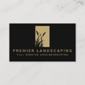 Landscaping Service Landscaper Logo Schwarz und Go Visitenkarte (Vorderseite)