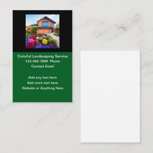 Landscaping Services - farbenfrohe Visitenkarten Visitenkarte (Vorne/Hinten)