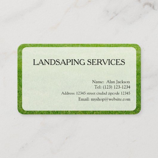 LANDSCAPING-SERVICES Visitenkarte editierbar (Vorderseite)