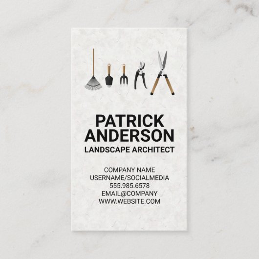 Landscaping-Tools | Gardener Business Card Visitenkarte (Vorderseite)