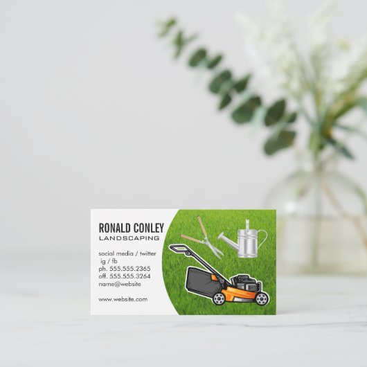 Landscaping-Tools | Gras Visitenkarte (Stehend Vorderseite)