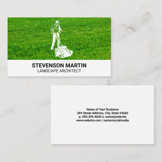 Landscaping-Tools | Rasenmäher Visitenkarte (Vorne/Hinten)