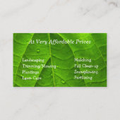 Landscaping-Visitenkarte Visitenkarte (Rückseite)