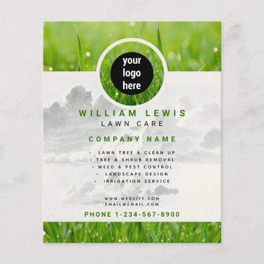 Landscaping von Lawn Care Simple Business-Logos Flyer (Vorne)