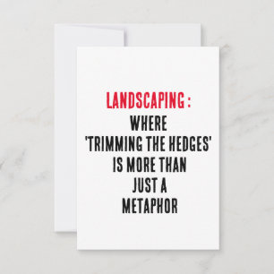 Landscaping Wo das 'Schneiden der Hecken' mehr ist Dankeskarte