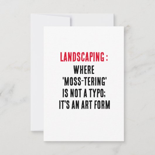 Landscaping Wohin 'moss tering' kein Tippfehler is Dankeskarte (Vorderseite)