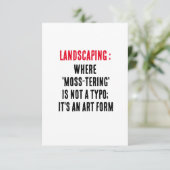 Landscaping Wohin 'moss tering' kein Tippfehler is Dankeskarte (Stehend Vorderseite)