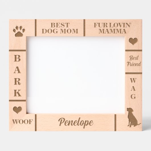 Landschaft 10x8 BESTE Hunde MAMA je Individuelle N Geätzte Rahmen (Vorderseite)