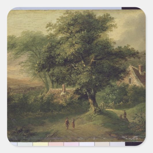 Landschaft, 1827 quadratischer aufkleber (Vorderseite)