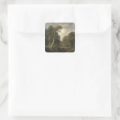 Landschaft, 1850 quadratischer aufkleber (Tasche)