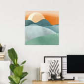 Landschaft 3 Einfache Boho Zeichnungen Boho Chic A Poster (Heimbüro)