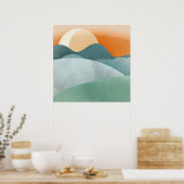 Landschaft 3 Einfache Boho Zeichnungen Boho Chic A Poster (Küche)