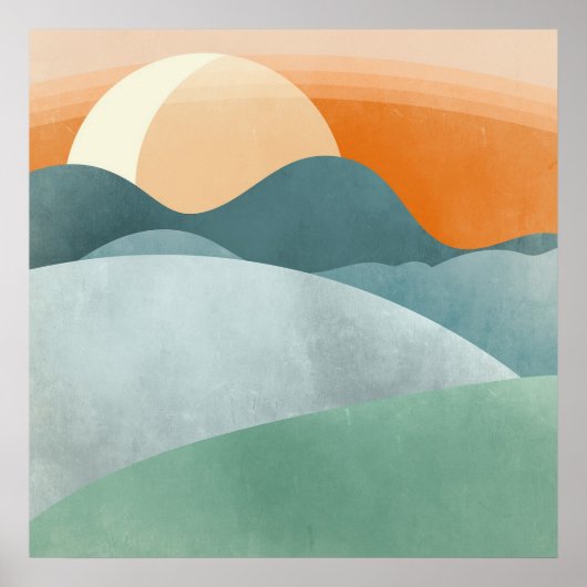 Landschaft 3 Einfache Boho Zeichnungen Boho Chic A Poster (Vorne)